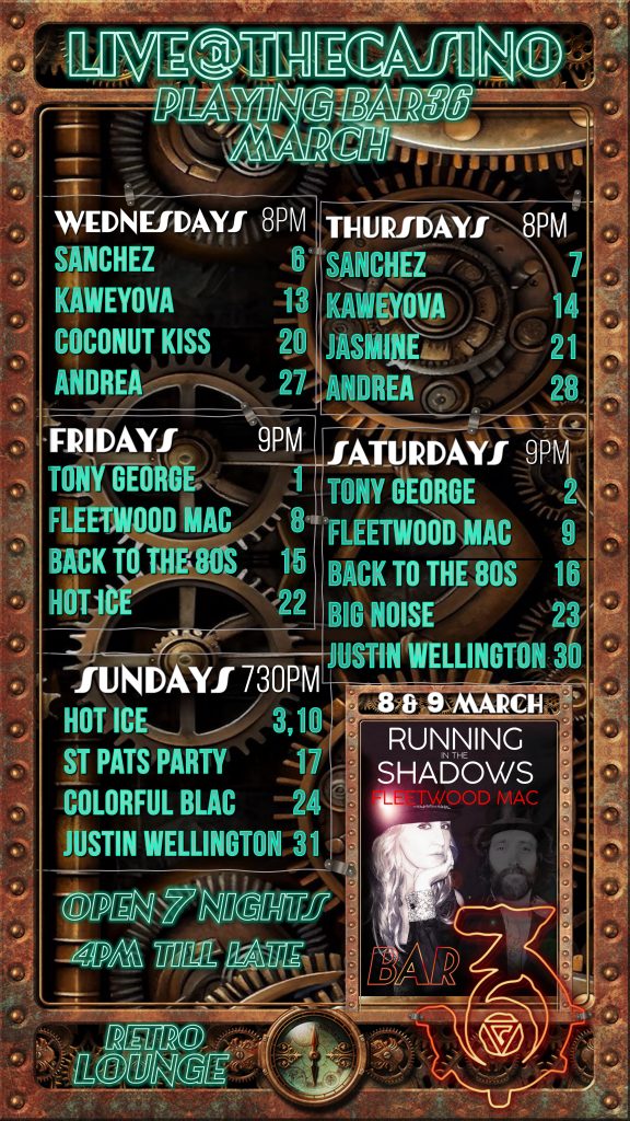 LIVE GIG GUIDE - The Reef Hotel Casino