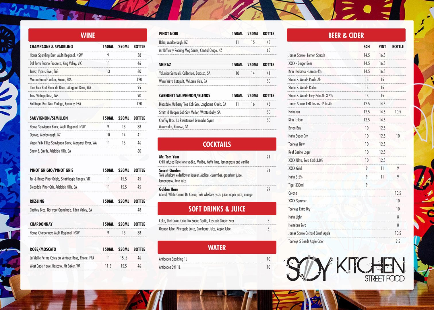 SOY Kitchen main menu - June 2026 2